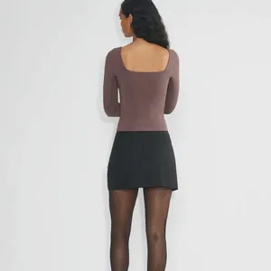 Aritzia Babaton Original Contour Squareneck Longsleeve Crop Top Women’s Size L thumbnail 2