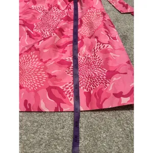 VTG Lilly Pulitzer Strapless‎ Tube Corset Lined Silk Dress Pink Floral Sz 0 thumbnail 5