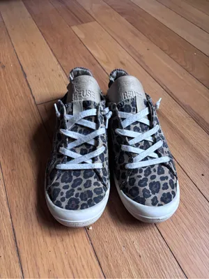 Women’s Leopard Print Canvas Slip on Sneakers Brown Size 8 thumbnail 2