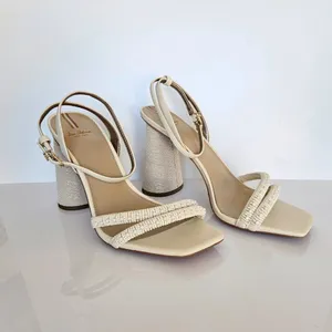 Sam Edelman Women's Ivory Kia Sandal Nappa Beaded Heels US 10‎ thumbnail 3