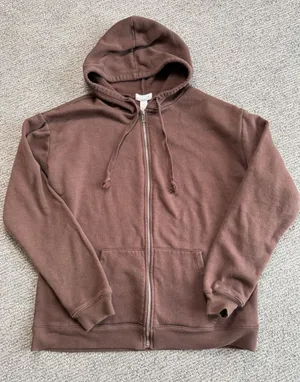 Full Tilt Womens Brown Zip Up Hoodie Fleece‎ Sweatshirt Chocolate Brown Size M thumbnail 1
