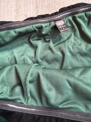 SHEIN Elegant Green Velvet Off-Shoulder Maxi Dress — Size S thumbnail 6