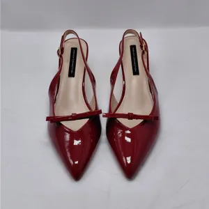 French Connection Slingback Heels Womens Size 10 Red Patent Pointed Toe Pumps thumbnail 2