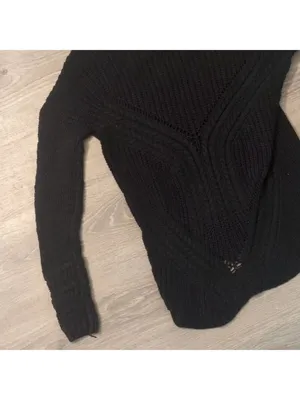 Mango casual black chunky knit sweater size medium thumbnail 4