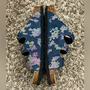 Viking Sandals Womens 37 Banff Slip On Slides Multicolor Buckle Casual Denim thumbnail 6