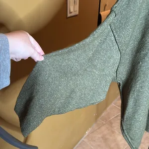 Zenana ZENANA HIGH-LOW HEM DROP SHOULDER SWEATER OLIVE GREEN SIZE 1X OVERSIZED thumbnail 2