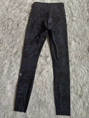 Lululemon Athletica Multi Gray Camo Women’s Fast Free High-Rise Leggings Size 2 thumbnail 3