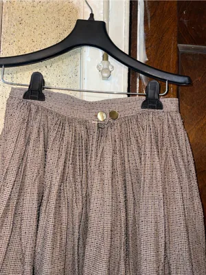 Vintage Women's Brown Textured A-Line Skirt thumbnail 3