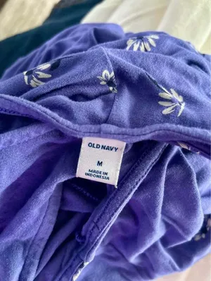 Old Navy Purple Floral Sleeveless Shift Dress Women’s Medium thumbnail 5