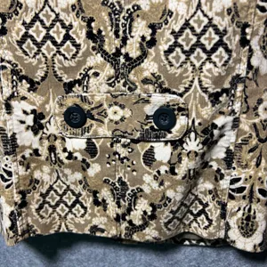 Charter Club Tan Black Paisley Corduroy Button Up Jacket‎ Size M Tapestry Damask thumbnail 8