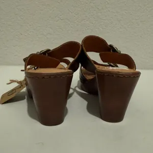 BORN Wallowa Brown Leather Platform Mule Sandal Size 9 F64503 NEW thumbnail 7