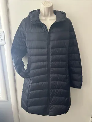 Uniqlo Black Long Quilted Puffer Coat thumbnail 5