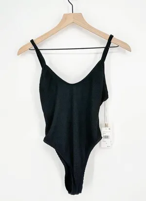 NEW Good American Always Fits One Piece Swimsuit Crinkle Black Women's 1/2 S/M thumbnail 3