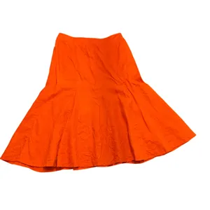 JM Collection 100% Linen Burnt Orange Flared Midi Skirt Size 16‎ earthy cottage thumbnail 2