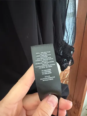 Aritzia Wilfred Wuthering Blouse Black Smocked Sheer Puff Sleeve Chiffon XS thumbnail 7
