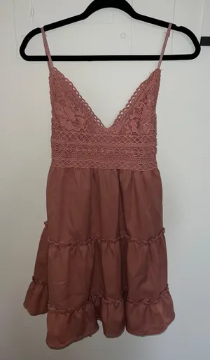 Pink Ruffled  Dress thumbnail 1