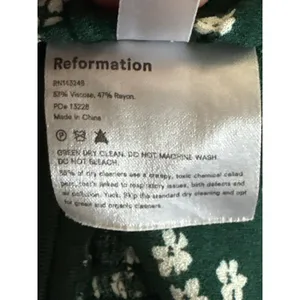 Reformation Green Ditsy Floral Tie Shoulder Smocked Cami Top Women Size 12 Boho thumbnail 7