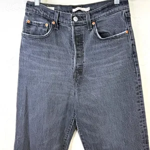 Levi's Black Vintage Wash Ribcage Straight Highest High Rise Ankle Denim Jeans thumbnail 5