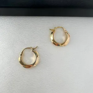 Small Twisted Gold Hoop Earrings for Women thumbnail 2