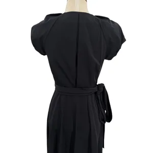 Diane Von Furstenberg Peyton Wrap Dress Puff Sleeve Knee Length Black 4 thumbnail 7