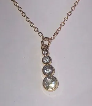 Jasmine Lane Gold Tone CZ Rhinestone Drop Necklace with Extender thumbnail 1
