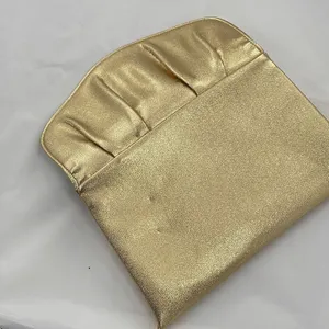 Shimmering Vintage faux leather gold clutch. thumbnail 10