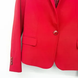 Zara Basic Womens Red Tailored Single Button Office Siren Career Blazer Size M thumbnail 6