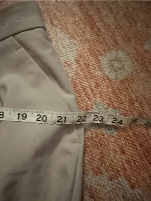 Abercrombie curve love sloane tailored pant beige 33P 16 SHORT wide leg trouser thumbnail 5