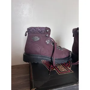 Harley-Davidson Akers Burgundy Leather Hiking‎ Boots D84550 Womens Size 5 Boxed thumbnail 2