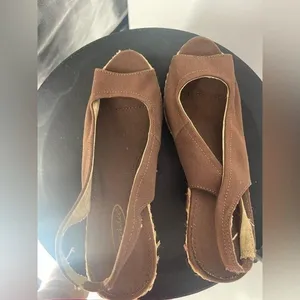 Women's brown‎ wedge size 7 1/2 canvas Brown thumbnail 5