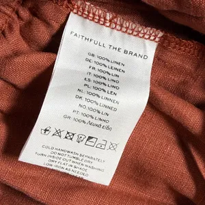 Faithfull The‎ Brand Womens Linen Smocked Halter Top Terracotta Rust Size Large thumbnail 6