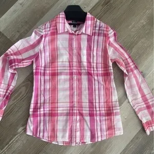 Tommy Hilfiger plaid pink & white classic fit shirt size small thumbnail 7
