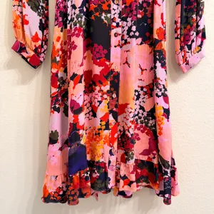 Anthropologie Maeve Printed Silk Wrap‎ Dress Floral Multicolor Women's 4 Spring thumbnail 6