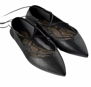 Nwt Zara Animal Print Tied Ballet Flats thumbnail 1