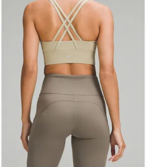 Lululemon Energy Longline Bra Sz 6 in Tan Beige Color thumbnail 2