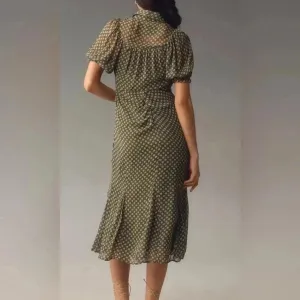 Anthropologie Puff Sleeve Twee‎ Mesh Midi Floral Feminine Dress Cottagecore Boho thumbnail 2
