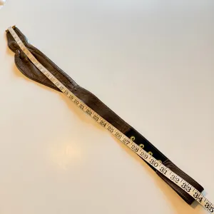 Handmade 90s Vintage asymmetric waist belt, buttery soft leather, brown, snaps closure, S thumbnail 7
