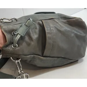 VTG Michael‎ Kors Y2K Distressed Boho Gorpcore Purse Chunky Silver Leather Bag thumbnail 11