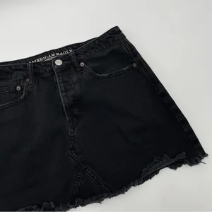 AMERICAN EAGLE Skirt Black Denim Jean Skirt Button Down Fly Mini Short Size 6 thumbnail 6