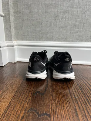 Hoka Black and White Athletic Running Shoes thumbnail 3