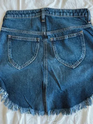 Free People We The Free Blue Denim Frayed Hem Women's Shorts thumbnail 4
