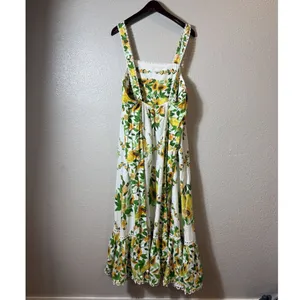 NWT FARM Rio Papaya Salad Scarf Maxi Dress Off‎ White Tropical Fruit Size M thumbnail 3