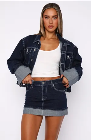White Fox Boutique Denim Skirt thumbnail 1