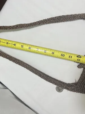 The Sak Brown Crochet Knit Drawstring Shoulder Bag Boho Slouch Hobo Purse thumbnail 9