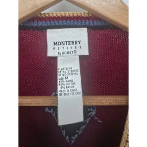 Monterey‎ Sweater Womens M 373N742 Multicolor Patchwork Southwestern EUC thumbnail 2