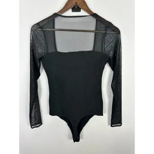 Abercrombie & Fitch Mesh Long Sleeve‎ Corset Bodysuit Small Whimsigoth Boudoir thumbnail 8