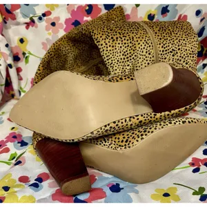 Crown & Ivy Azalea Cheetah Sz6 Knee High Fabric Pointy Toe Side Zip Boots thumbnail 14