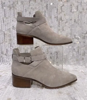 Steve Madden Defiant Gray Suede Ankle Booties thumbnail 1