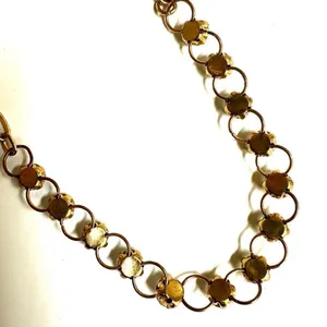 Gold tone rhinestone link necklace thumbnail 8
