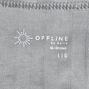 OFFLINE by Aerie OG Original Ribbed Crop Tank Top Grey‎ Large 7967001811 thumbnail 3